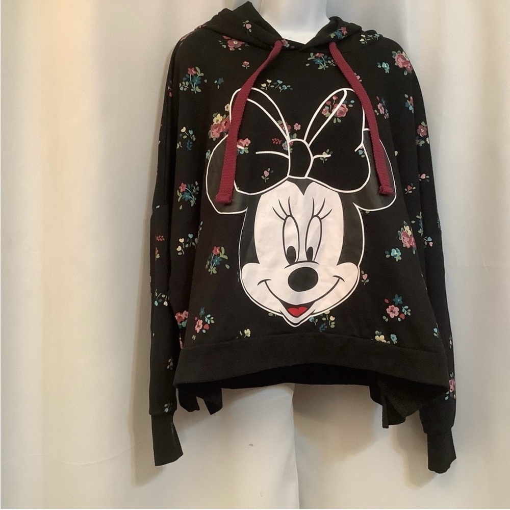 Disney Hoodie Women’s Size 3X Cropped Floral Minnie Mouse